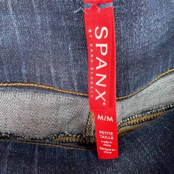 SPANX MP Pull On Medium Wash Distressed Ankle Skinny Jeans Medium Petite - Picture 3 of 8